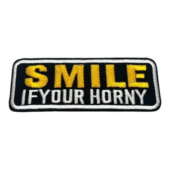 Funny Saying Iron On Patch 3pcs Embroidered - Black/Yellow/White - Picture 3 of 4